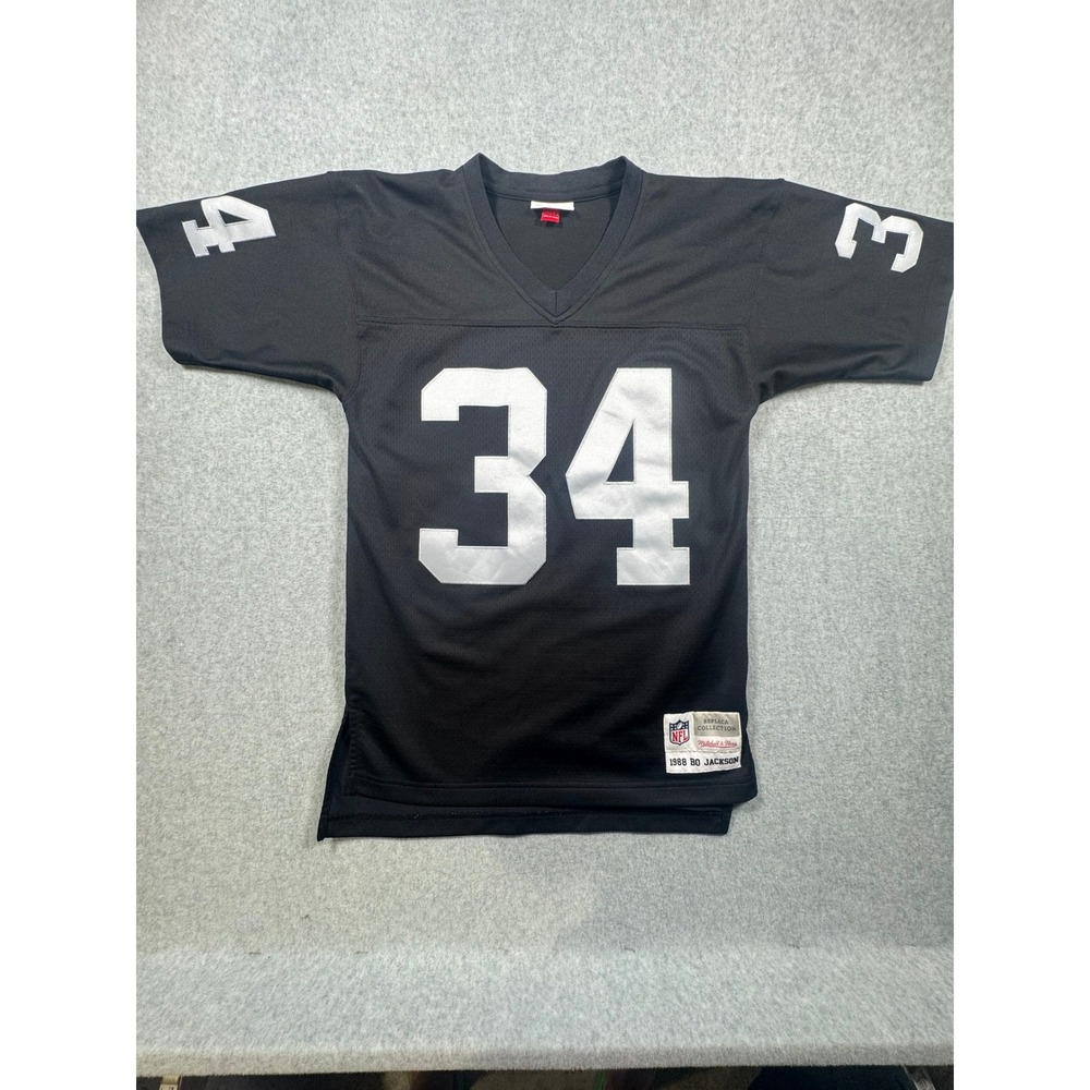 Mitchell & Ness Bo Jackson 1988‎ Raiders NFL Jersey Black Silver 34 Men Small 36